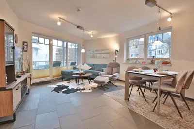 Ein Sitzbereich in der Unterkunft Strandvilla Strandvilla Appartement 14