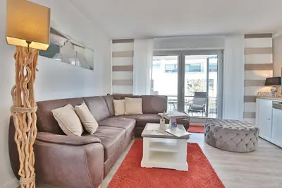 Ein Sitzbereich in der Unterkunft Seebrücke Seebrücke Appartement 6