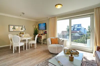 TV/Unterhaltungsangebot in der Unterkunft Strandschlößchen Strandschlösschen Appartement 28