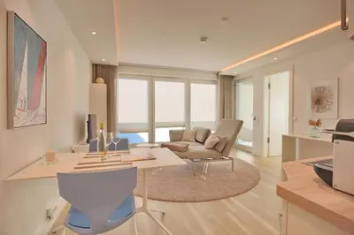Ein Sitzbereich in der Unterkunft Villa Seeperle II Herzmuschel Appartement 18