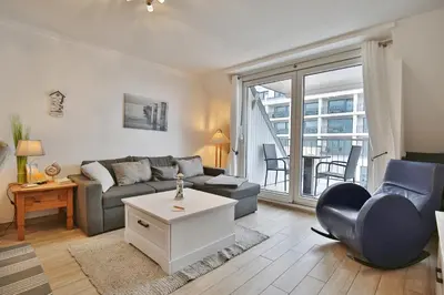 Ein Sitzbereich in der Unterkunft Seebrücke Seebrücke Appartement 22