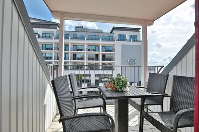 Ein Balkon oder eine Terrasse in der Unterkunft Seebrücke Seebrücke Appartement 22