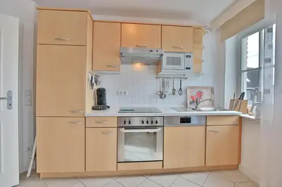 Küche/Küchenzeile in der Unterkunft Haus Seerose Seerose II Appartement 13