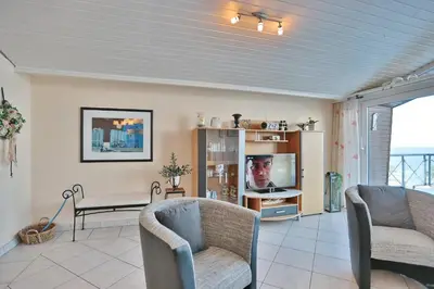 Ein Sitzbereich in der Unterkunft Haus am Ahornweg 5 Haus am Ahornweg 5 Appartement 12