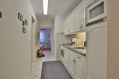 Küche/Küchenzeile in der Unterkunft Strandschlößchen Strandschlösschen Appartement 3