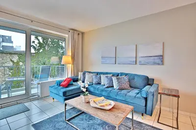Ein Sitzbereich in der Unterkunft Strandschlößchen Strandschlösschen Appartement 8