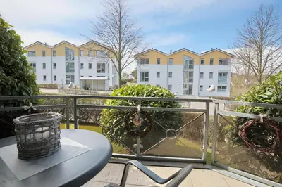 Ein Balkon oder eine Terrasse in der Unterkunft Residenz am Fischerstieg Residenz am Fischerstieg Appartement 16