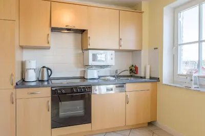 Küche/Küchenzeile in der Unterkunft Haus Seerose Seerose II Appartement 16