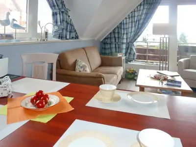 Ein Sitzbereich in der Unterkunft Seeburg Seeburg Appartement 28
