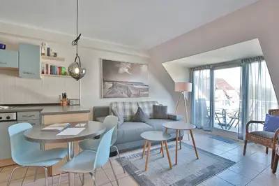 Ein Sitzbereich in der Unterkunft Hansa Residenz II Hansa-Residenz II Appartement 28