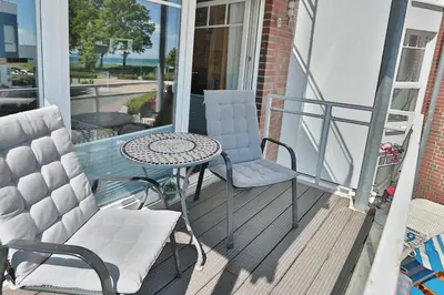 Ein Sitzbereich in der Unterkunft Strandvilla Strandvilla Appartement 13