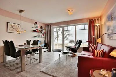 Ein Sitzbereich in der Unterkunft Strandvilla Strandvilla Appartement 18