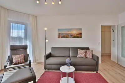 Ein Sitzbereich in der Unterkunft Seeburg Seeburg Appartement 1 1