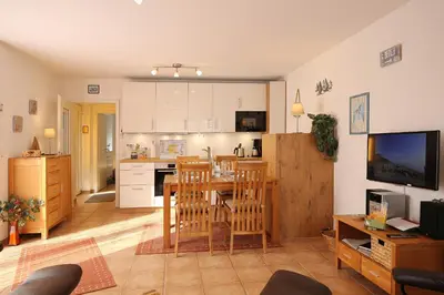 TV/Unterhaltungsangebot in der Unterkunft Strandvilla Strandvilla Appartement 7