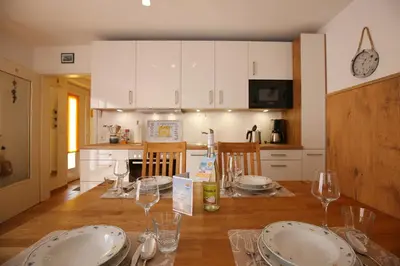 Küche/Küchenzeile in der Unterkunft Strandvilla Strandvilla Appartement 7