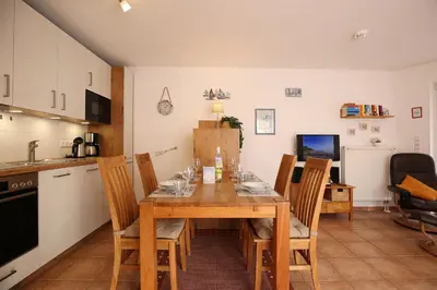 Küche/Küchenzeile in der Unterkunft Strandvilla Strandvilla Appartement 7