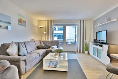 Ein Sitzbereich in der Unterkunft Seebrücke Seebrücke Appartement 2