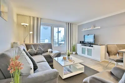 Ein Sitzbereich in der Unterkunft Seebrücke Seebrücke Appartement 2