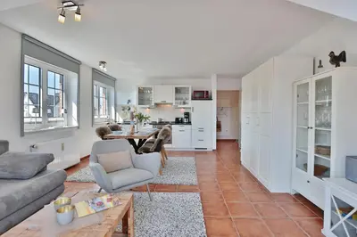 Küche/Küchenzeile in der Unterkunft Haus am Falkenweg Haus am Falkenweg Appartement 6