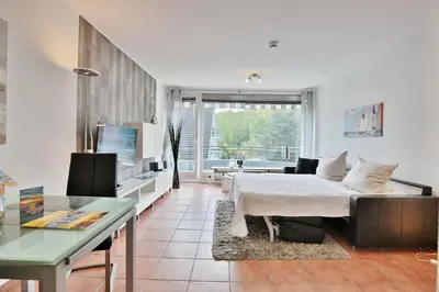 Ein Sitzbereich in der Unterkunft Haus Ludwigstraße Haus Ludwigstraße 27 Appartement 10