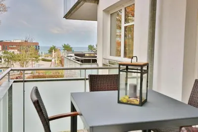 Ein Balkon oder eine Terrasse in der Unterkunft Strandglück Haus A Strandglück Appartement 12A