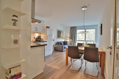 Ein Sitzbereich in der Unterkunft Strandglück Haus A Strandglück Appartement 12A