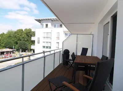 Ein Balkon oder eine Terrasse in der Unterkunft Strandglück Haus B Strandglück Appartement 12B