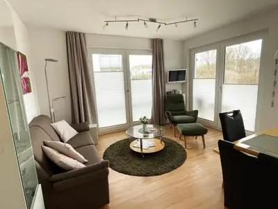 Ein Sitzbereich in der Unterkunft Strandglück Haus B Strandglück Appartement 9B