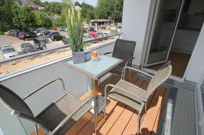 Ein Balkon oder eine Terrasse in der Unterkunft Strandglück Haus B Strandglück Appartement 9B