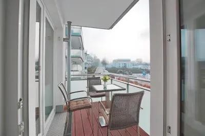 Ein Balkon oder eine Terrasse in der Unterkunft Strandglück Haus B Strandglück Appartement 9B