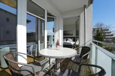 Ein Balkon oder eine Terrasse in der Unterkunft Strandglück Haus A Strandglück Appartement 19A
