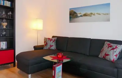 Ein Sitzbereich in der Unterkunft Strandglück Haus C Strandglück Appartement 15C