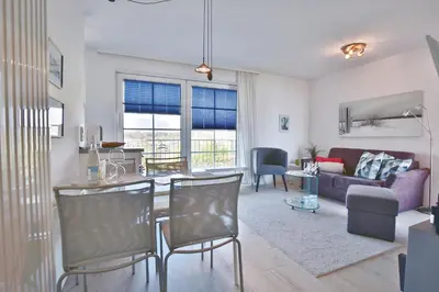 Ein Sitzbereich in der Unterkunft Strandresidenz Haffkrug Strandresidenz Appartement 6