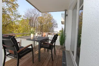 Ein Balkon oder eine Terrasse in der Unterkunft Strandglück Haus A Strandglück Appartement 13A