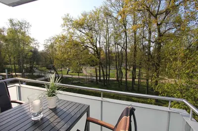 Ein Balkon oder eine Terrasse in der Unterkunft Strandglück Haus A Strandglück Appartement 13A