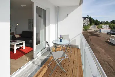 Ein Balkon oder eine Terrasse in der Unterkunft Strandglück Haus B Strandglück Appartement 8B