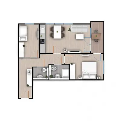 Grundriss der Unterkunft Strandglück Haus A Strandglück Appartement 7A