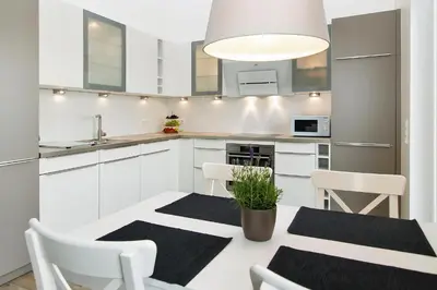Küche/Küchenzeile in der Unterkunft Strandglück Haus C Strandglück Appartement 17C