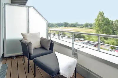 Ein Balkon oder eine Terrasse in der Unterkunft Strandglück Haus C Strandglück Appartement 17C