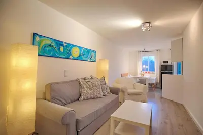 Ein Sitzbereich in der Unterkunft Residenz Ostseestrand Appartement 12