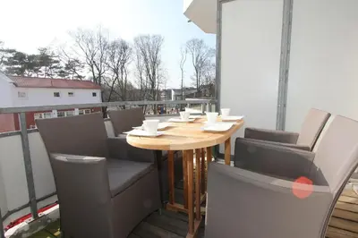 Ein Sitzbereich in der Unterkunft Residenz Ostseestrand Appartement 12