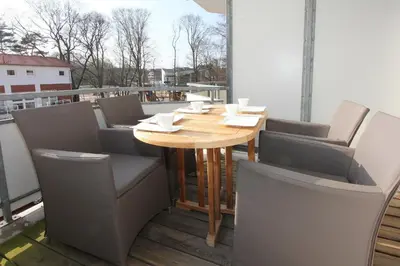 Ein Sitzbereich in der Unterkunft Residenz Ostseestrand Appartement 12