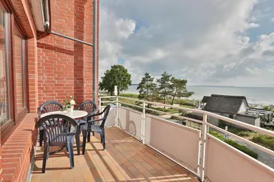 Ein Balkon oder eine Terrasse in der Unterkunft Strandburg Strandburg Appartement 14