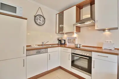 Küche/Küchenzeile in der Unterkunft Strandglück Haus A Strandglück Appartement 14A