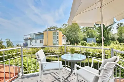 Ein Balkon oder eine Terrasse in der Unterkunft Reihenhaus Eichenweg Reihenhaus Eichenweg Appartement 8