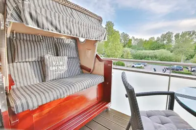Ein Sitzbereich in der Unterkunft Strandglück Haus C Strandglück Appartement 8C