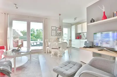 TV/Unterhaltungsangebot in der Unterkunft Strandglück Haus C Strandglück Appartement 8C