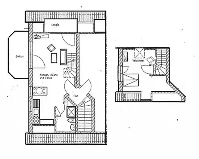 Grundriss der Unterkunft Residenz Alte Bergstraße Residenz Alte Bergstrasse Appartement 19