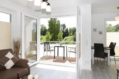 Ein Sitzbereich in der Unterkunft Strandglück Haus C Strandglück Appartement 09C
