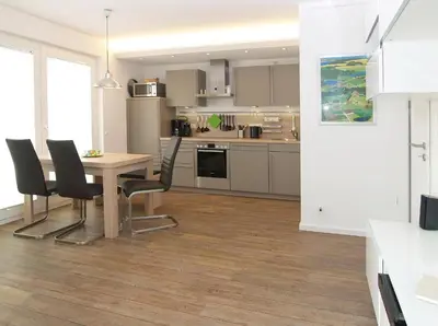 Küche/Küchenzeile in der Unterkunft Strandglück Haus B Strandglück Appartement 15B